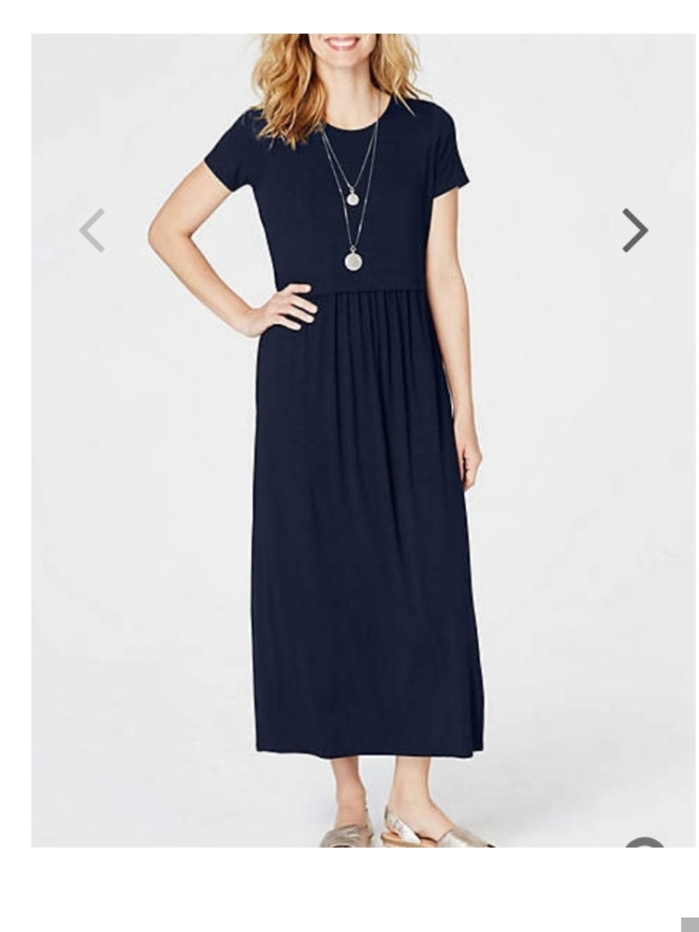 J Jill black Short  Sleeve with Pockets Casual  Maxi Dress Size L